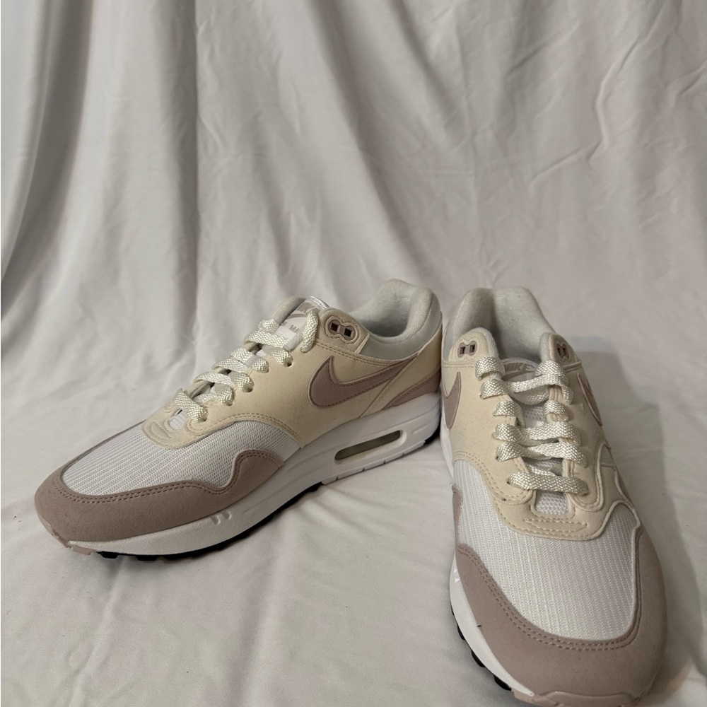 White and Beige Sneakers